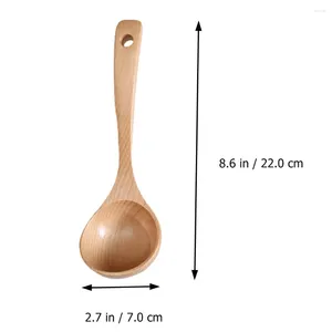 Spoons 1Pc Wooden Pot Soup Spoon Lightweight Porridge Table Utensil (Large)