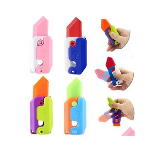 Decompression Toy 3D Printed Radish Knife Toys Hand Gripper Forearm Finger Anxiety Relief Toy Fidget For Kids Adts Drop Delivery Toys BJ