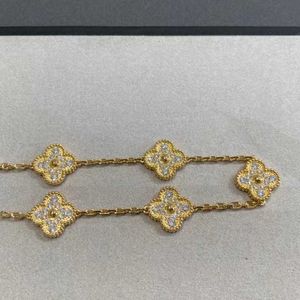 Jewelry Luxury Bracelet Link Designer Chain VanCa Kaleidoscope 18k Gold Van Clover Bracelet with Sparkling Crystals and Diamonds Perfect Gift for Women Girls H6A9