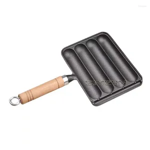 Pans Household Cast Iron Sausage Pan Multifunctional Oil-proof Outdoor Tray One-piece Rice Cake Baking Mold