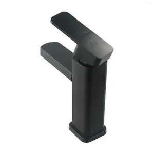 Bathroom Sink Faucets Tap Corrosion Paint Black Replacements Square Mono Faucet Anti-fingerprint Counter Waterfall