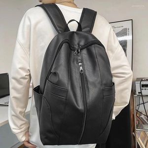 Schultaschen Frauen Rucksäcke Große PU Leder Schulter Vintage Schultasche Harajuku Rucksack Für Teenager Mädchen Männer Reiserucksack Sac A D