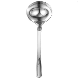 Spoons Stainless Steel Soup Spoon Long Handle Ladle Cooking Kitchen Accessories For Stirring Portioning Serving Silver