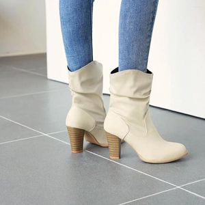 Boots mode kvinnors korta skor höstvinter 2023 Western Cowboy for Women Casual Ankle Large Size 46