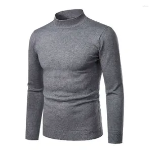 Men's Sweaters Fashion Solid Color Autumn And Winter Turtleneck Sweater Male Korean Version Casual All-match Knitted Bottoming Shirt