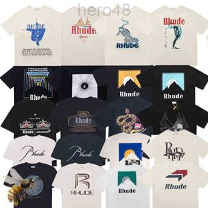 Summer Men's T-Shirts Collection Rhude Tshirt Oversize tees Heavy Fabric Couple Dress Top Quality t Shirt GQRR