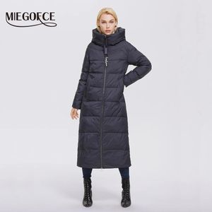 Jackor Miegofce 2022 Vinterkvinnor Outwear Parka Super Long Warm and Windsectoised Zipper Cotton Coat Winter Jackets Manteau Femme D21679