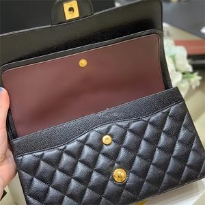 Designer bag Jumbo Double Flap Bag Clutch Bag Double Letter Gold/Silver Tone Metal Grained Calfskin Genuine Leather Women Luxury bag