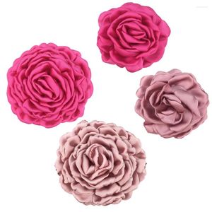 Broches 30 peças 8cm 11cm elegante cetim peônia flor de cabelo mulheres meninas broches moda grampos de cabelo diy festa de casamento acessórios de artesanato th240