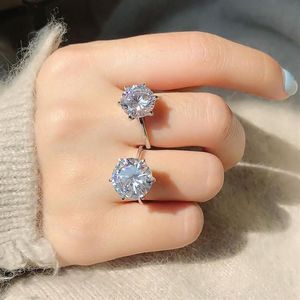 Bröllopsringar Moonrocy Rose Gold eller Silver Color Cubic Zirconia Crystal For Women 5 Carat 3 Bride Jewelry Drop262u