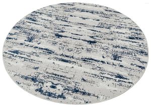 Mattor tvättbara nautiska marinblå vävda runda mattor