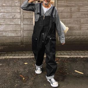 Men's Jeans Jumpsuit Denim Pants Oversized Casual Loose Relaxed Fit Duck Bib Overall Fashion Slim Jumpsuits Long Pant With Pockets