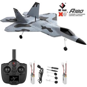 Wltoys Xk 24G RC Plane Remote A180 F22 3CH 3D6G System Airplane EPP Drone Gyroscope Fixed Wing Glider Model Boy Toy Gift 231229