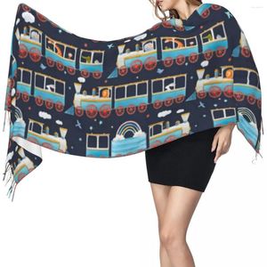 Sciarpe Sciarpa invernale con nappa Treni carini Donna Collo in cashmere Testa Calda Pashmina Lady Scialle Bandana