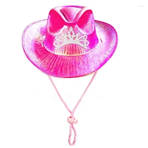 Berets Damen Rosa Cowboyhut Partyhüte Cowgirl mit Für