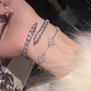 Joyería de diseño Pulsera de lujo Cadena de eslabones VCF Caleidoscopio Pulsera de trébol Van de oro de 18 quilates con cristales brillantes y diamantes Regalo perfecto para mujeres y niñas I5AV