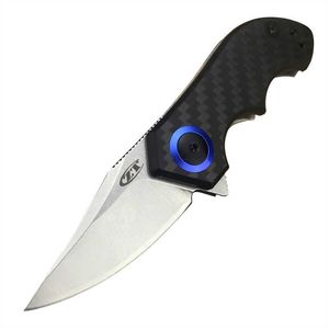 ZT0022 Açık CNC karbon fiber sap mini cep bıçağı EDC kamp avı katlanır bıçaklar