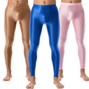 Erkekler Pantolon Erkekler Stringings Pantyhose Taytlar Yağ Parlak Seksi iç çamaşırı taytlar Çalışma Gym Fitness Egzersiz Sıska Dip
