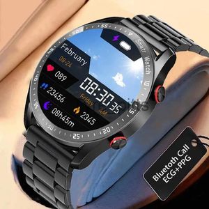 時計スマートウォッチドームカメラ2022新しいECG+PPG Bluetoothコールスマートメンズミュージックプレーヤー防水スポーツフィットネストラッカーステンレススピー