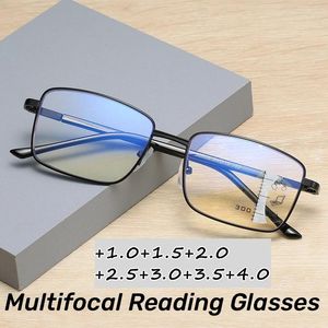 Okulary przeciwsłoneczne Mężczyźni wieloogniskowe szklanki czytania ultralight Sports Non-Slip Presbyopia Okulasy przeciw niebieskie światło dla mężczyzn