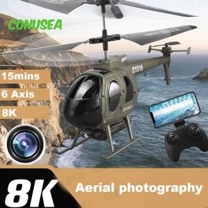 Rc Drone 6Ch Helicopter Pane Mini Drones with Camera Hd 8K Wifi FPV Dron Aircraft Airplane Toys for Boys Children Adults 231229