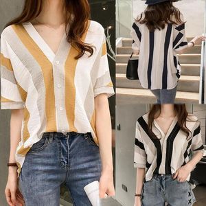 Women's Blouses Striped Fashion Sleeve Tops Ladies Shirts Spliced Short Casual Fitted Dress For Women Juniors Statement Tee Running