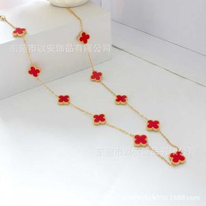 Designer Jewelry Luxury VCF Fashion Accessories Ten Flower Pendant Necklace Lucky Four Leaf Grass 10 Flower Necklace Collar Chain Fritillaria Necklace Agate GYAR