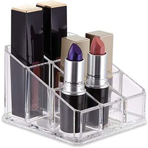 9 Grids Lipstick Display Stand Transparent Lipstick Lip Glaze Nail Polish Storage Box Desktop Dresser Makeup Storage Organizer Z0090