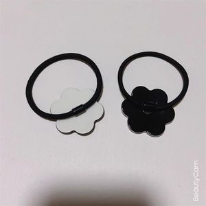 4cm moda preto e branco acrílico flor cabeça corda c anel de cabelo elástico hairpin para senhoras favorito cocar jóias accesso288i