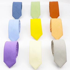 Bow Ties Classic Men's Fashion Leisure Pure Color Cotton Tie Formal Suit Wedding High Quality 6cm Thin Cravat