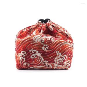 Tragbare Lunchbox-Tasche mit mehreren Mustern im japanischen Stil zum Mitnehmen, Bento-Einkaufstasche, Essensbeutel, Aufbewahrungsbeutel