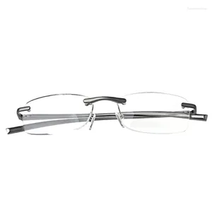 Sonnenbrillen Aluminium Metall Randlose Lesebrille Presbyopie Brillen Harzlinse 1,0- 3,5 Großhandel