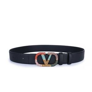 57% Designer New V Family Seven Colored Warren Hardware Colorful Belt mångsidig midjeförsegling Pure Handmade Sticky Broken Diamond