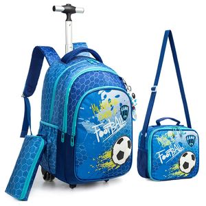 Детский школьный рюкзак на колесиках, 3 шт., студенческая детская сумка на колесиках для мальчиков, сумка на колесиках 231229
