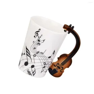 Tazze Tazza Musicale Con Manico A Forma Di Clarinetto Tazza In Porcellana Nota Nera