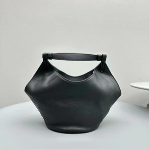 Top End Designer Mini Lotus Bucket Bags Black настоящий теленка кожаная полигона верхняя ручка сумочки