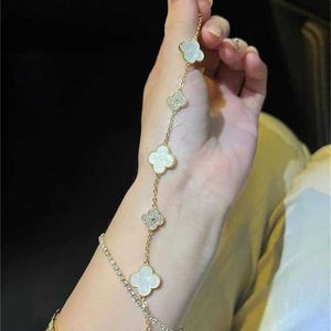 Link Designer Jewelry Luxury Bracelet Chain VanCa Kaleidoscope 18k Gold Van Clover Bracelet with Sparkling Crystals and Diamonds Perfect Gift for Women Girls 7PVV