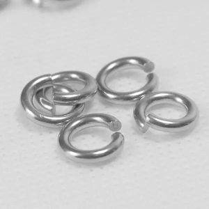 Andere 1000 Teile/los, Hochwertige DIY-Teile, Starker Biegering aus Edelstahl 316L, offener Ring, silberfarben, Großhandel, 8 x 1 mm