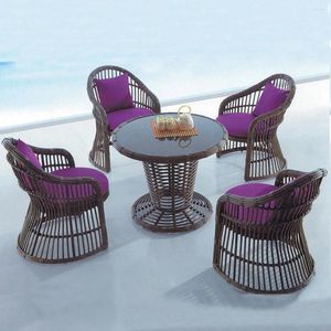 Camp Furniture Selling Outdoor Leisure Rattan Chair Balcony Garden Creative Villa Table And Combination