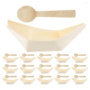 Dinnerware Sets Sushi Kayak Wooden Boat Placas Bandejas de sobremesa Disões descartáveis Recipientes de barcos