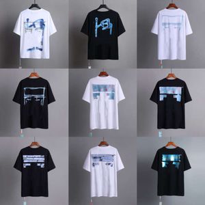 Marca de luxo Mens Camisetas Camisetas Offs Designer Homens Mulheres Offwhites Tops Tees T-shirt Verão Casual Camisetas Clássicos Back Paint Arrows Branco Manga Curta Tshirt HJFB