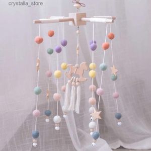 ألعاب Baby Rattles Crib Bell Toys Mobile Wooden Beads Trojan Wind Chimes Kids Room Bed Bed Decor Decord Props Gift L230518