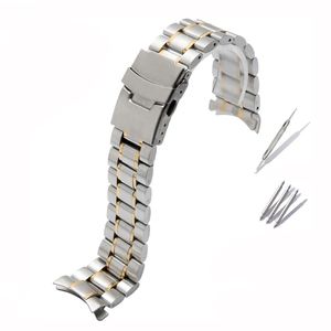 Ringe 18mm 20mm 22mm Hochwertiges Edelstahlarmband Flaches/gebogenes Endarmband für Tissot Seiko Metalluhrenkette