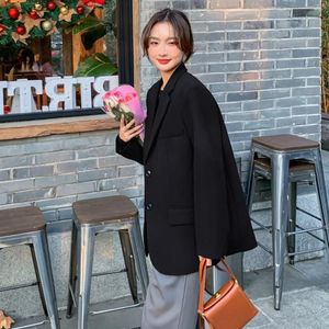 Women's Suits Solid Over Outerwears Coats For Women Clothes Loose Black Jacket Dress Long Blazer Woman Winter 2023 Elegant And Youth Spring
