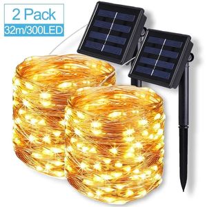 Suprimentos 50/330 LED Luzes Solares Ao Ar Livre Lâmpada Para Feriado Decoração De Natal Garland Festoon String Lights Garden Party Luzes De Fadas 2204