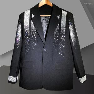 Mäns kostymer män mode diamant punk kostym jacka toppkvalitet blazer lyx tunga industrin smal chaquetas hombre de vestir