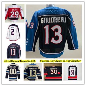 Johnny Gaudreau Hockey Jersey Zach Werenski Erik Gudbranson Kirill Marchenko Adam Fantilli Ivan Provorov Cole Sillinger Sean Kuraly Dmitri Voronkov BLUE JACKET