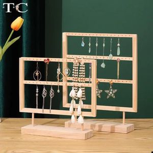Boxes Simple Retro Earrings and Earrings Storage Display Rack Detachable Solid Wood Small Ornaments Display Way to Store Props Rack