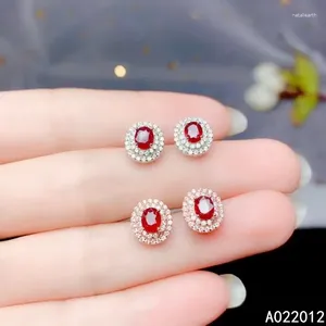 Stud Earrings KJJEAXCMY Fine Jewelry Natural Ruby 925 Sterling Silver Fashion Girl Ear Studs Support Test Selling