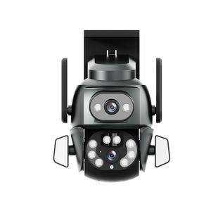 Intelligent utomhuskroppsdetektering Hem Dual Mirror Surveillance Camera mobiltelefon Fjärrkontroll 360 ° utomhusvattentät nattvision Flash Voice Intercom 1080p